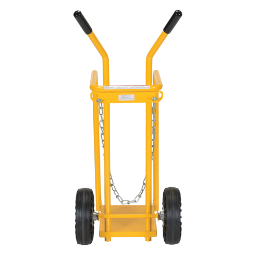 Gas Cylinder Cart, Mold-on Rubber Wheels, 9-13/16" W x 16" L Base, 150 lbs. Fastek