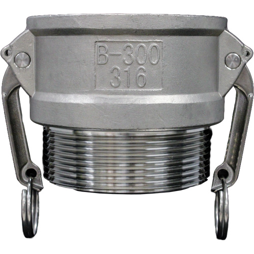 Accouplement &agrave; came et rainure, Acier inoxydable, Type B, 3/4", NPT m&acirc;le, 250 PSI Fastek