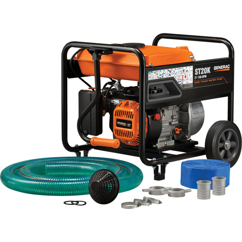 Semi-Trash Water Pump Kit, 158 GPM, 208 cc, 4 Cycle OHV Fastek