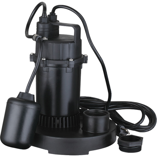 Thermoplastic Submersible Sump Pump, 2560 GPH, 115 V, 4.6 A, 1/3 HP Fastek