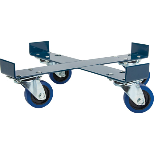 Drum Dolly, Steel, 1400 lbs. Capacity, 24" Diameter, Blue Elastic Casters Fastek