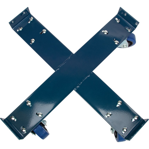 Drum Dolly, Steel, 1400 lbs. Capacity, 24" Diameter, Blue Elastic Casters Fastek