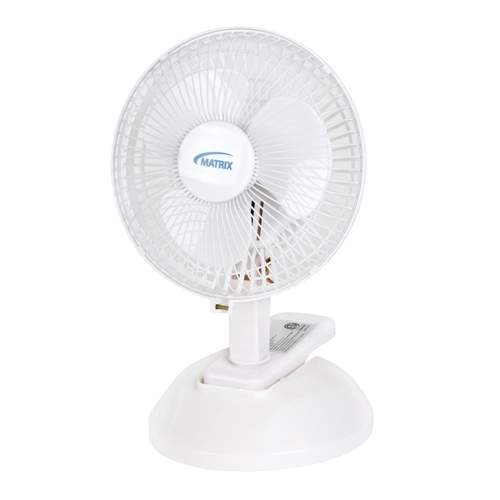 Clip-On & Desk Fan, 6" Diameter, 2 Speeds Fastek