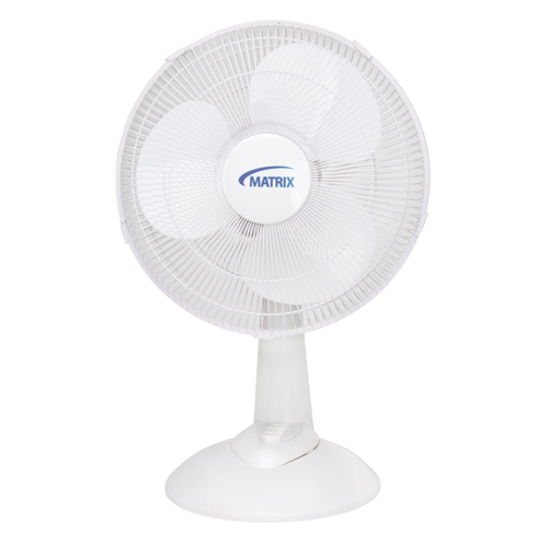 Oscillating Desk Fan with Push Buttons, 12" Diameter, 3 Speeds Fastek