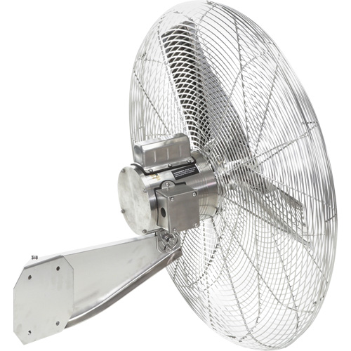Stainless Steel Food Service Washdown Air Circulating Fans, Industrial, 24" Dia., 1 Speeds Fastek