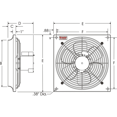 All Purpose Wall Fans, Commercial, 16" Dia., 2 Speeds Fastek