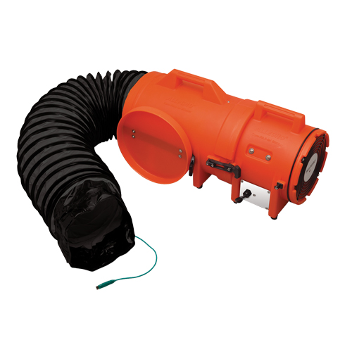 8" Plastic COM-PAX-IAL Blowers, 1/3 HP, 900 CFM, Explosion Proof Fastek