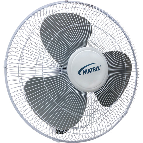 Wall Mount Oscillating Fan, Commercial, 16" Dia., 3 Speeds Fastek