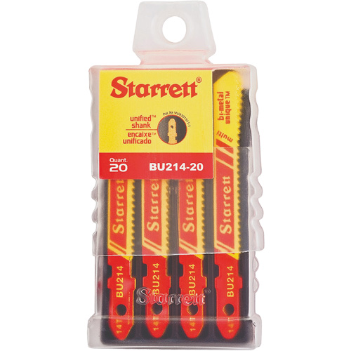 Unified Shank&reg; Jig Saw Blades, Bi-Metal, 2" L, 14 TPI Fastek