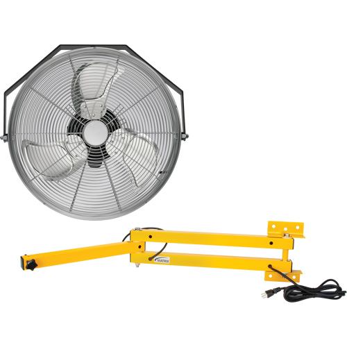 Industrial Workstation Fan Kit with Double Locking Arm, 18" Dia., 3 Speeds Fastek