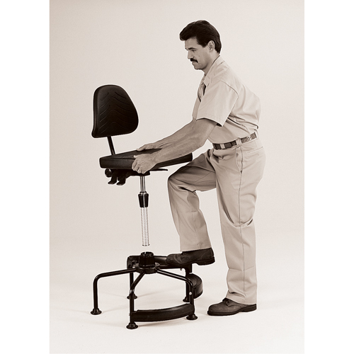 Si&egrave;ges industriels, Stationnaire, Ajustable, 38" - 45", Polyur&eacute;thane Si&egrave;ge, Noir Fastek