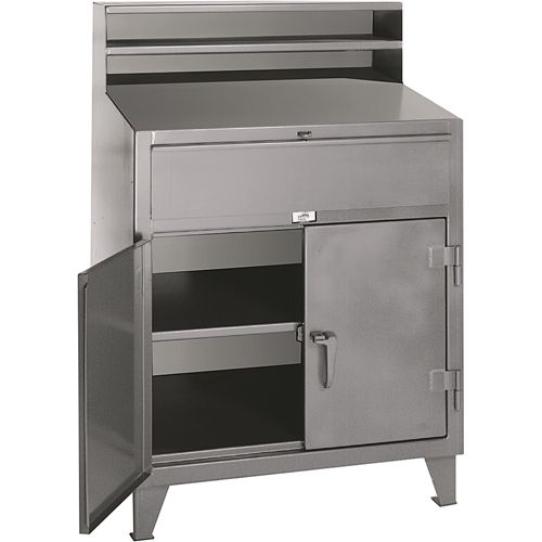 Pupitres d'atelier a/armoire, 36" la x 28" p x 54" h, Gris Fastek