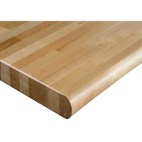 Laminated Hardwood Workbench Top, 60" W x 30" D, Bullnose Edge, 1 3/4" Thick Fastek