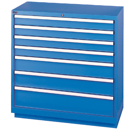 Drawer Cabinets, 7 Drawers, 40-1/4" W x 22-1/2" D x 41-3/4" H, Bright blue Fastek