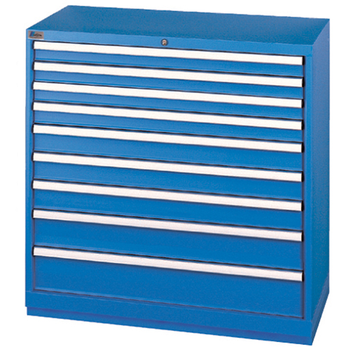 Drawer Cabinets, 9 Drawers, 40-1/4" W x 22-1/2" D x 41-3/4" H, Bright blue Fastek