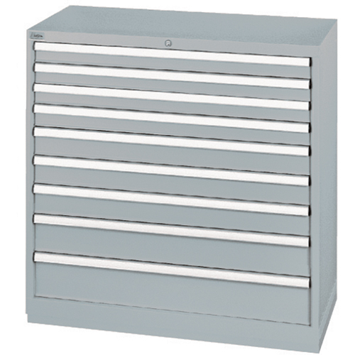 Drawer Cabinets, 9 Drawers, 40-1/4" W x 22-1/2" D x 41-3/4" H, Grey Fastek