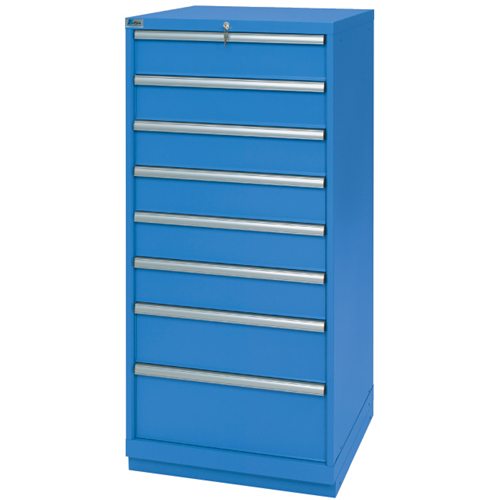 Drawer Cabinets, 8 Drawers, 28-1/4" W x 28-1/2" D x 59-1/2" H, Bright blue Fastek