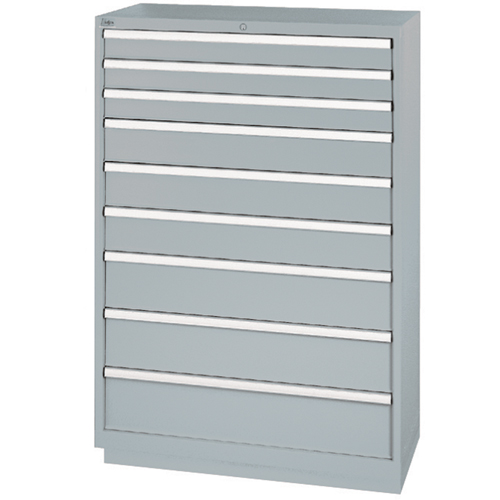 Drawer Cabinets, 9 Drawers, 40-1/4" W x 22-1/2" D x 59-1/2" H, Grey Fastek