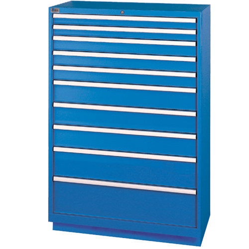Drawer Cabinets, 10 Drawers, 40-1/4" W x 22-1/2" D x 59-1/2" H, Bright blue Fastek