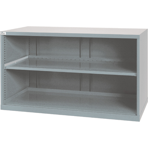 Shelf Cabinets, Steel, 33-1/2" H x 56-1/2" W x 28-1/2" D, Light Grey Fastek