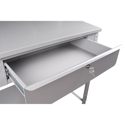 Open Floor Style Shop Desk, 34-1/2" W x 30" D x 53" H, Grey Fastek