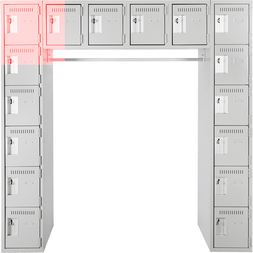 Arche de casiers &eacute;conomiques assembl&eacute;s Clean Line, 16 niveaux, Bloc de 3, 18" x 72" x 12", Acier Fastek