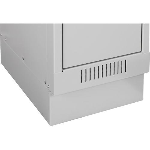 Clean Line Lockerette, 6 -tier, Bank of 4, 48" x 18" x 76", Steel, Beige, Rivet (Assembled) Fastek