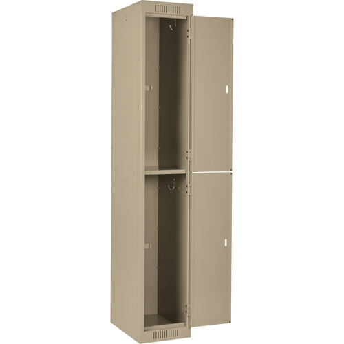 Clean Line Lockers, 2 -tier, Bank of 4, 48" x 18" x 72", Steel, Beige, Rivet (Assembled) Fastek