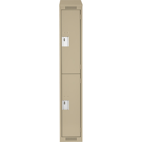 Casiers Clean Line, 2 niveaux, 12" x 18" x 78", Acier, Beige, Rivet (assembl&eacute;) Fastek