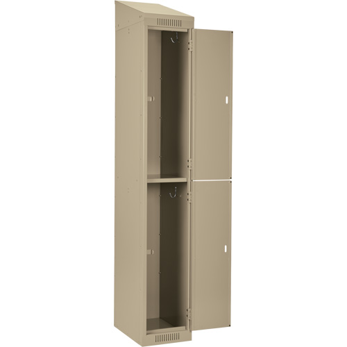 Clean Line Lockers, 2 -tier, Bank of 4, 48" x 18" x 78", Steel, Beige, Rivet (Assembled) Fastek