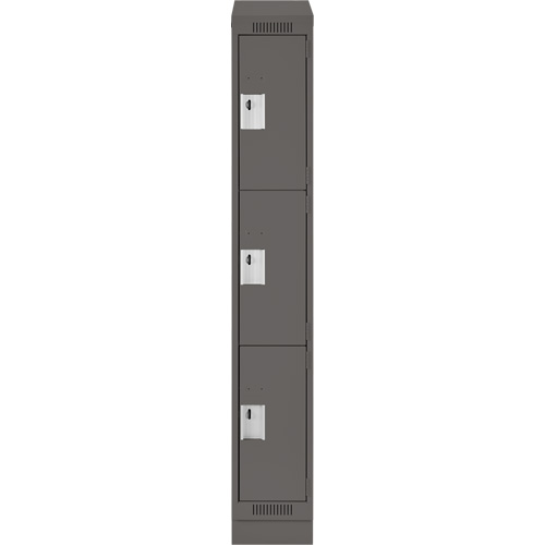 Casiers Clean Line, 3 niveaux, 12" x 18" x 82", Acier, Charbon, Rivet (assembl&eacute;) Fastek