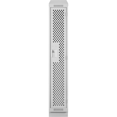 Clean Line Lockers, 12" x 12" x 82", Steel, Grey, Rivet (Assembled), Perforated Fastek