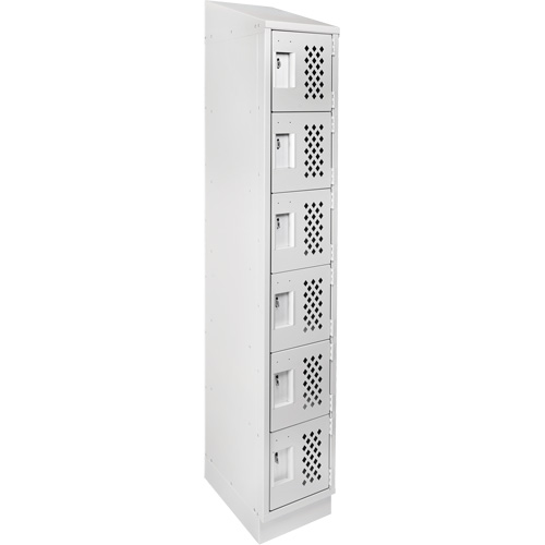 Assembled Lockerettes Clean Line Perforated Economy Lockers, 6 -tier, 18" x 72" x 12", Steel Fastek