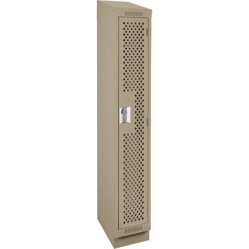 Clean Line Lockers, 12" x 12" x 82", Steel, Beige, Rivet (Assembled), Perforated Fastek