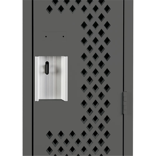 Clean Line Lockers, Bank of 2, 24" x 15" x 72", Steel, Charcoal, Rivet (Assembled), Perforated Fastek