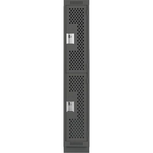 Casiers Clean Line, 2 niveaux, 12" x 15" x 76", Acier, Charbon, Rivet (assembl&eacute;), Perfor&eacute; Fastek