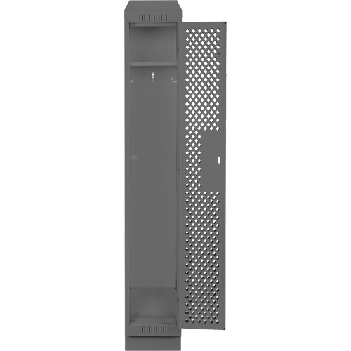Clean Line Lockers, 12" x 18" x 82", Steel, Charcoal, Rivet (Assembled), Perforated Fastek