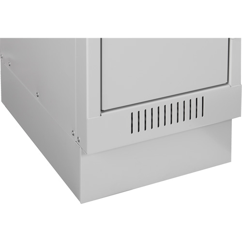 Clean Line Economy Lockers Recessed Base, 2 Banks, 4" H x 24" W x 18" D, Grey, Steel Fastek
