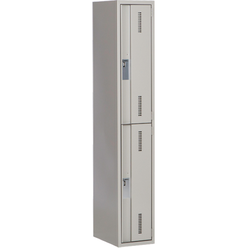 Concorde Heavy-Duty Lockers, 2 -tier, 12" x 18" x 72", Steel, Grey, Welded (Assembled) Fastek