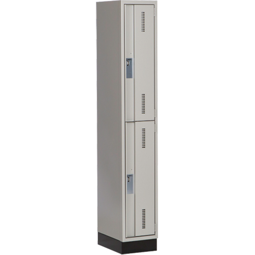 Concorde Heavy-Duty Lockers, 2 -tier, 12" x 18" x 76", Steel, Grey, Welded (Assembled) Fastek