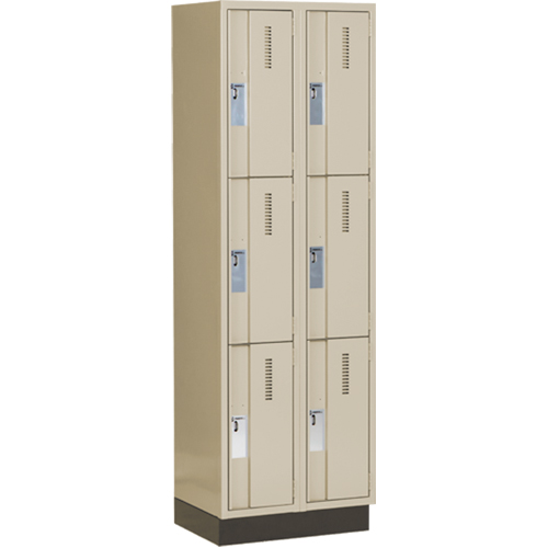 Casiers robustes Concorde, 3 niveaux, Bloc de 2, 24" x 18" x 76", Acier, Beige, Soud&eacute; (assembl&eacute;) Fastek