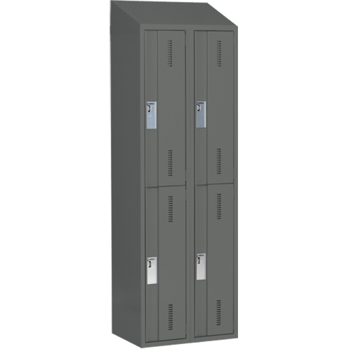 Casiers robustes Concorde, 2 niveaux, Bloc de 2, 24" x 18" x 78", Acier, Charbon, Soud&eacute; (assembl&eacute;) Fastek