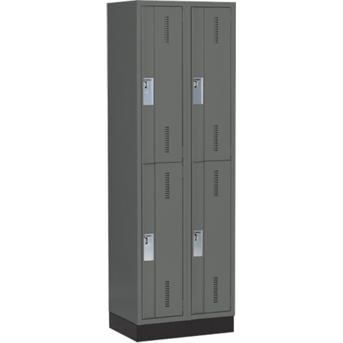 Casiers robustes Concorde, 2 niveaux, Bloc de 2, 24" x 18" x 76", Acier, Charbon, Soud&eacute; (assembl&eacute;) Fastek