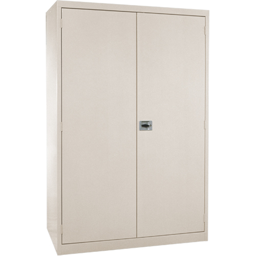 Deep Hi-Boy Storage Cabinet, Steel, 4 Shelves, 72" H x 36" W x 24" D, Beige Fastek