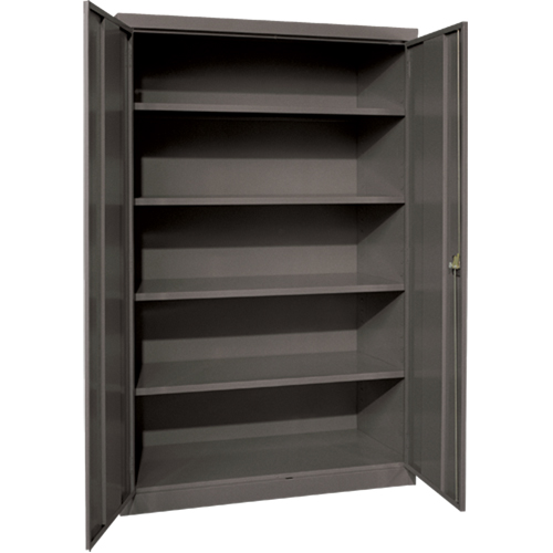 Armoires de rangement Hi-Boy profondes, Acier, 4 Tablettes, 72" h x 36" la x 24" P, Charbon Fastek