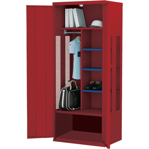 Deluxe Gear Locker, Steel, 36" W x 24" D x 72" H, Red Fastek