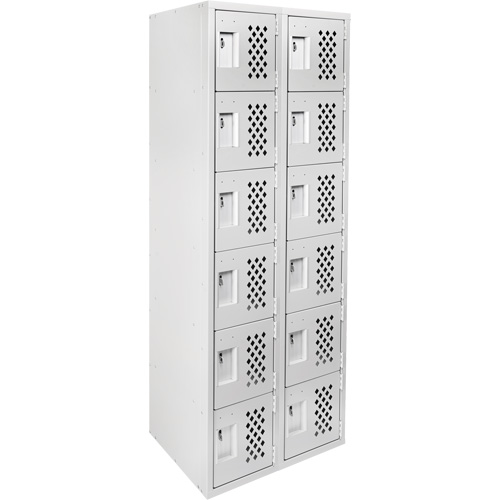 Clean Line Lockerettes, 6 -tier, Bank of 2, 18" x 72" x 12", Steel Fastek