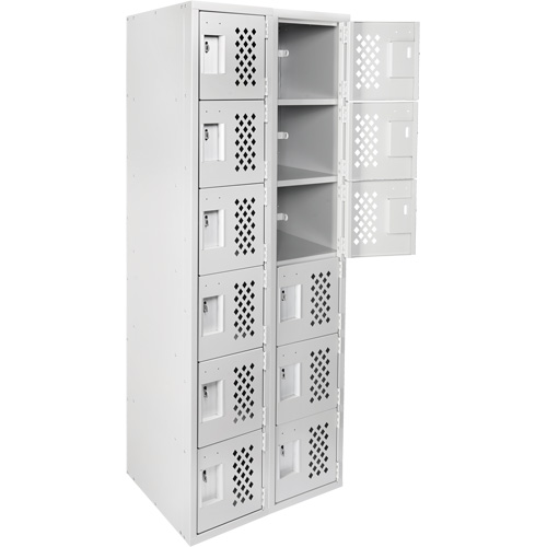 Clean Line Lockerettes, 6 -tier, Bank of 2, 18" x 72" x 12", Steel Fastek