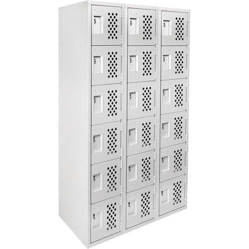 Clean Line Lockerettes, 6 -tier, Bank of 3, 18" x 72" x 12", Steel Fastek