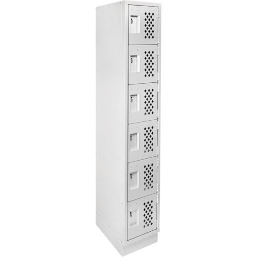 Assembled Lockerettes Clean Line Perforated Economy Lockers, 6 -tier, 18" x 72" x 12", Steel Fastek